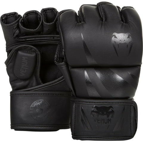 Matte Black Venum Challenger MMA Gloves