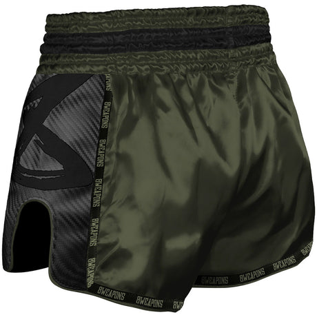 8 Weapons Underground Olive Carbon Muay Thai Shorts   