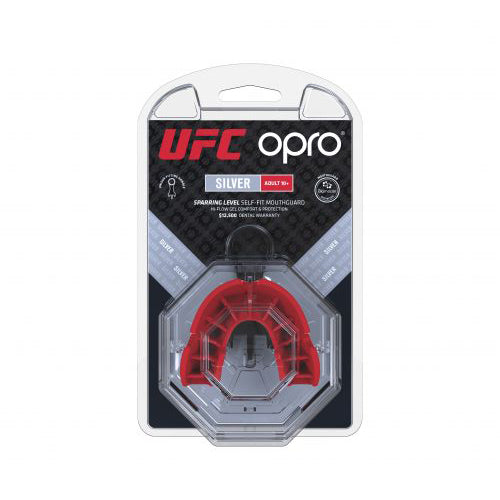 Black-Red Opro UFC Silver Mouth Guard   