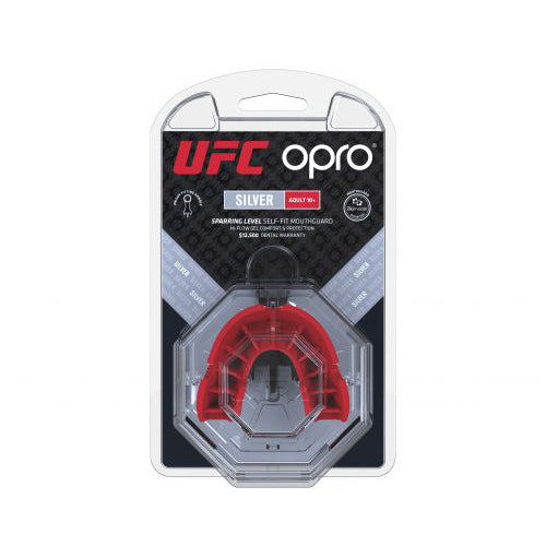 Opro UFC Silver Mouth Guard Black/Red