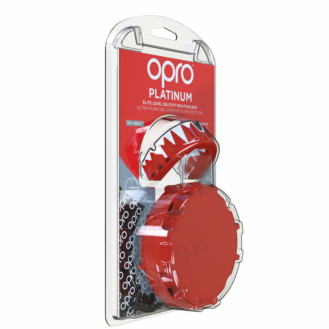 Red-Black Opro Platinum Fangz Gen 4 Mouth Guard   