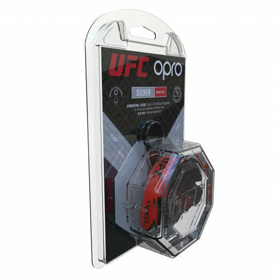 Red-Black Opro UFC Silver Mouth Guard   