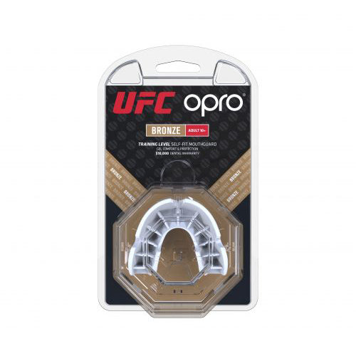 White Opro UFC Bronze Mouth Guard   