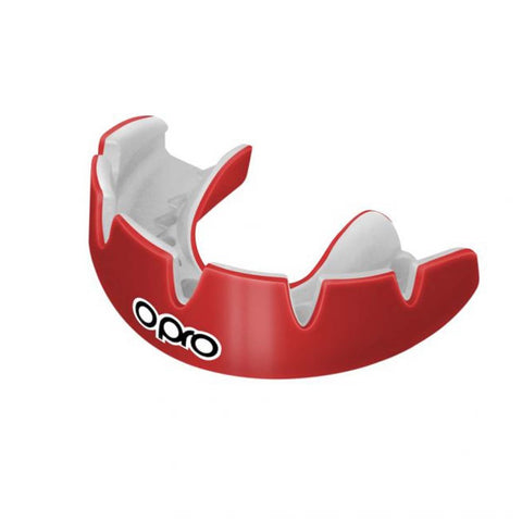 Red-White Opro Power Fit Braces Mouth Guard