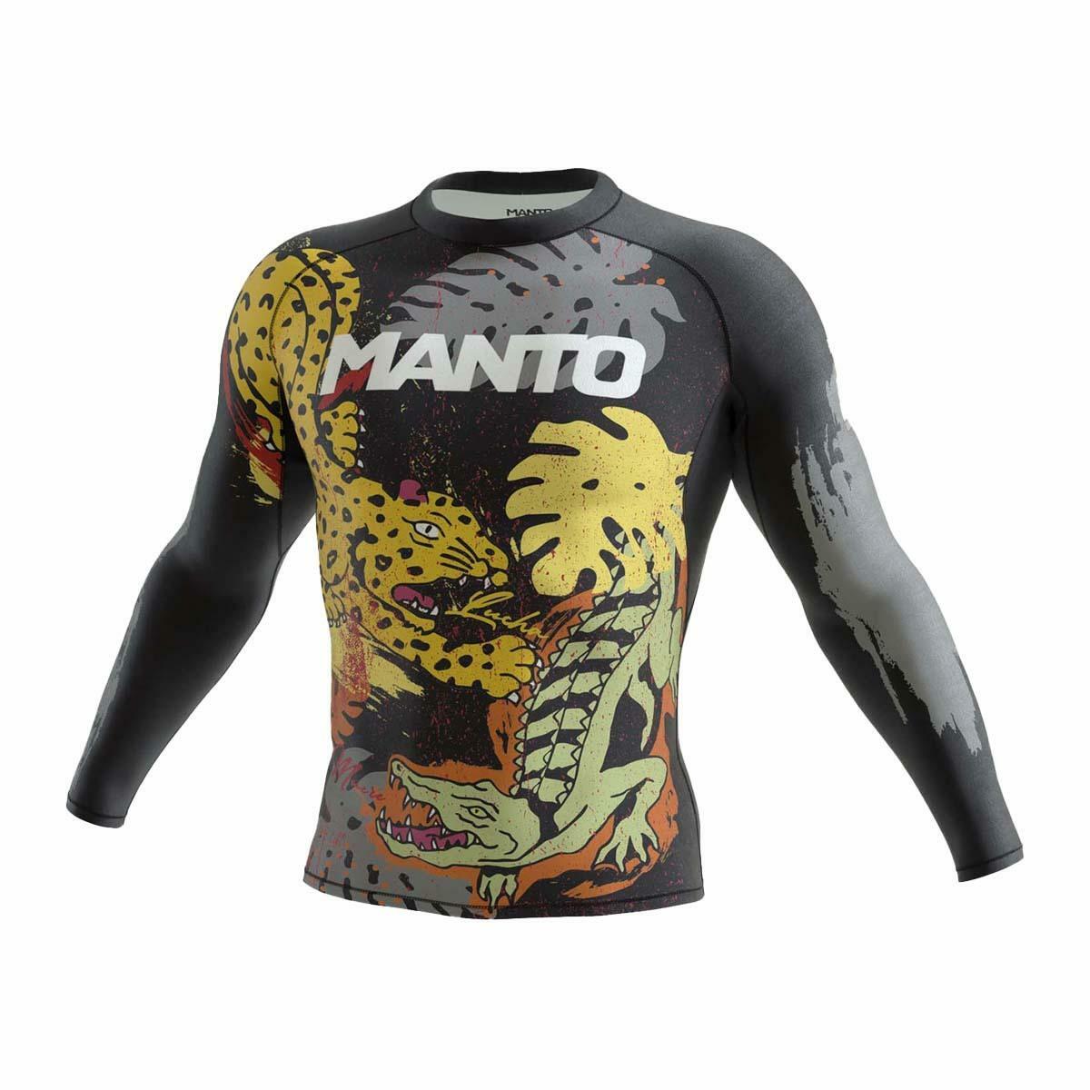 Black Manto Jungle Long Sleeve Rash Guard   