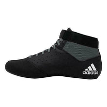Black-White Adidas Mat Wizard 5 Wrestling Boots from Made4Fighters
