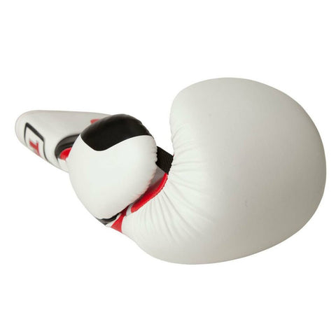 White-Red-Black Top Ten Stripe Boxing Gloves