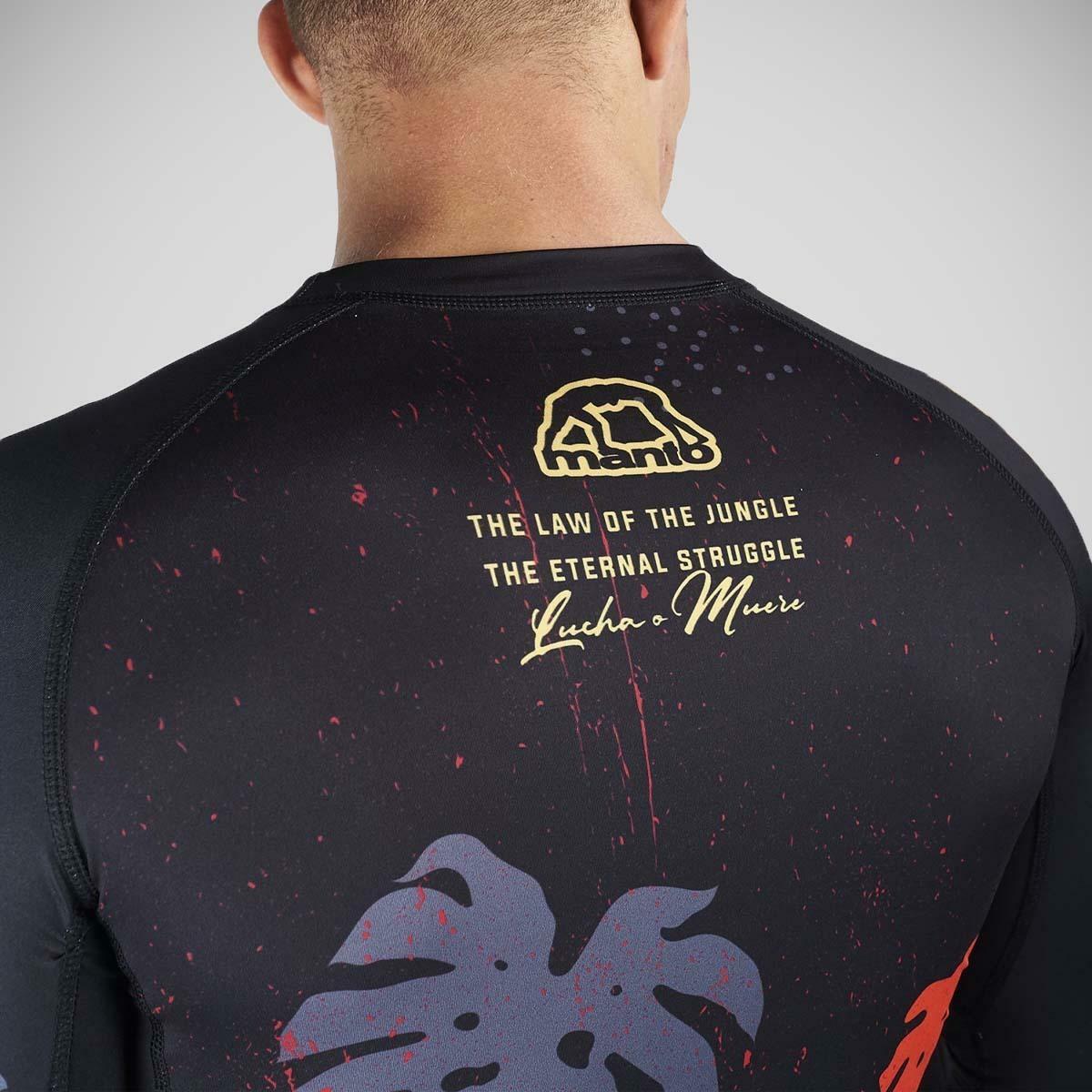 Black Manto Jungle Long Sleeve Rash Guard   