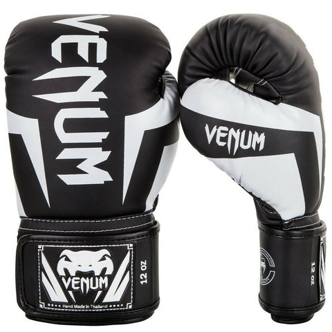 Black/White Venum Elite Boxing Gloves