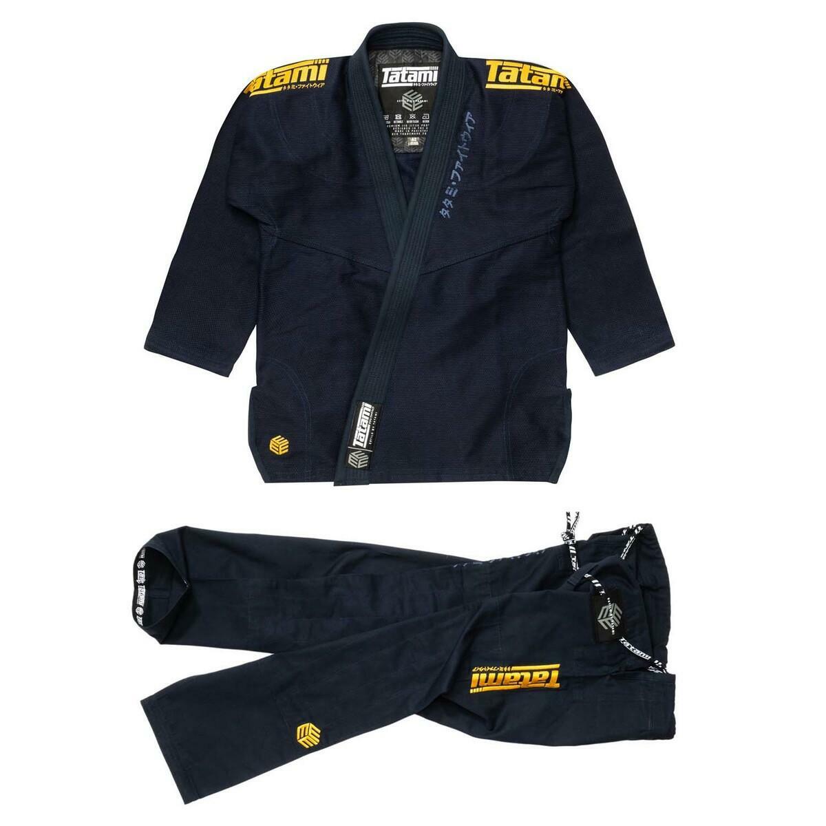 Gold on Navy Tatami Fightwear Estilo Black Label Mens BJJ Gi   