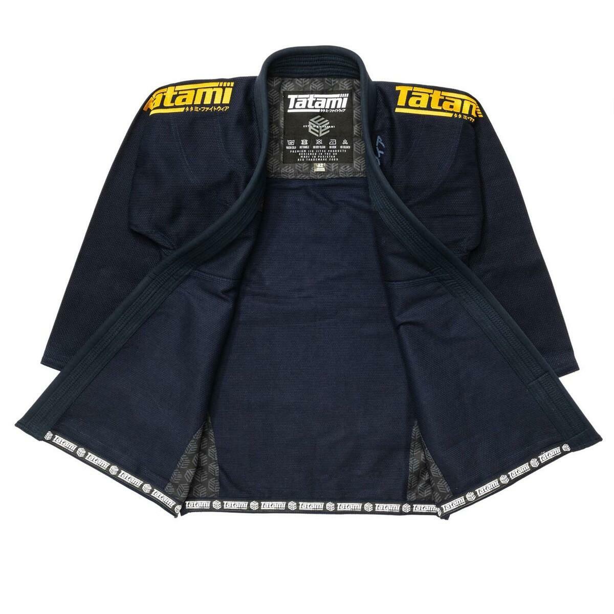 Gold on Navy Tatami Fightwear Estilo Black Label Mens BJJ Gi   