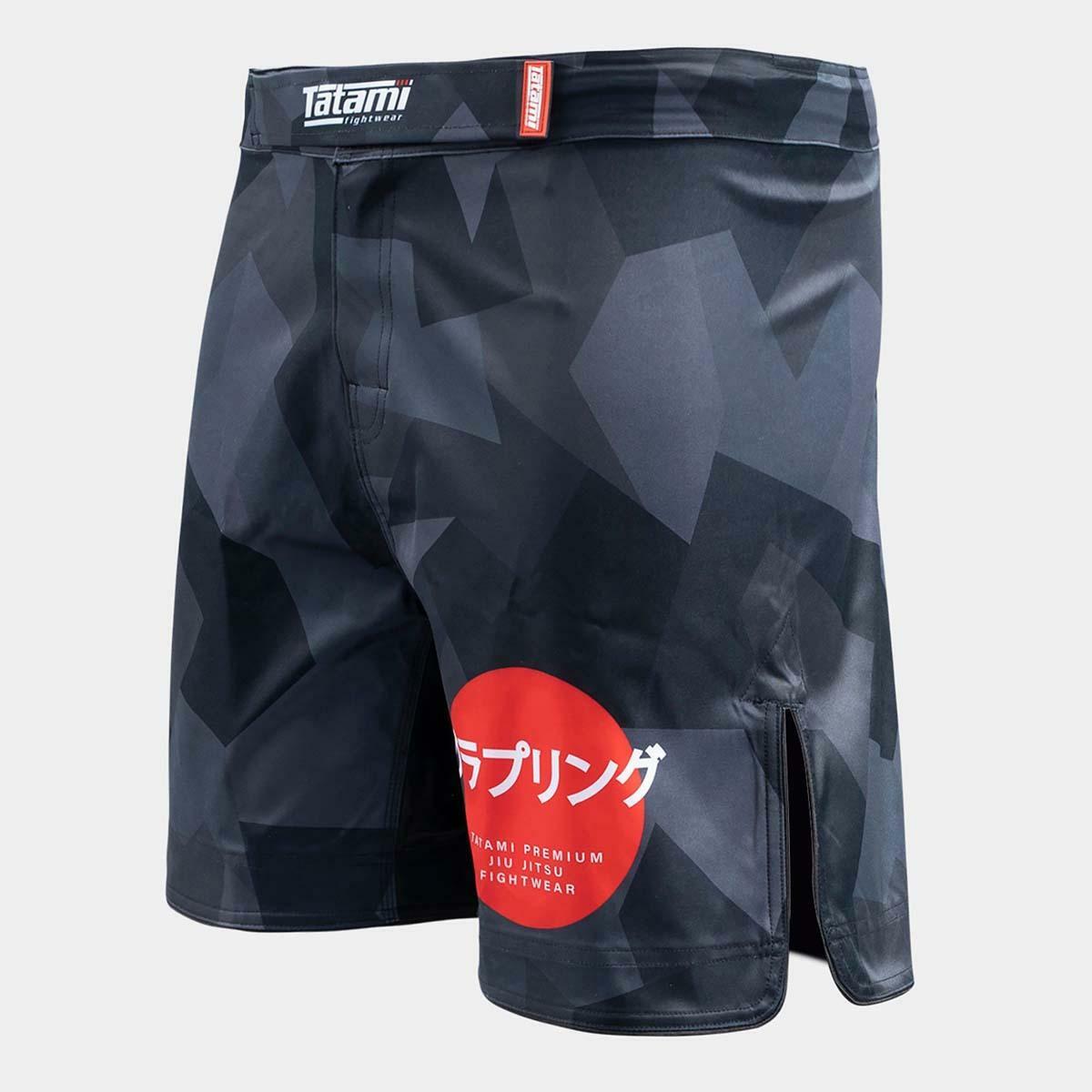 Tatami Onyx Black Camo Grappling Shorts TATGS32BK