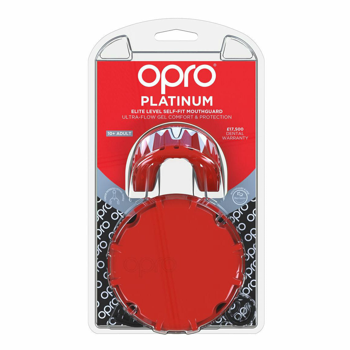 Red-Black Opro Platinum Fangz Gen 4 Mouth Guard   