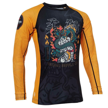 Black/Yellow Tatami Azure Dragon Eco Tech Recycled Rash Guard Small  