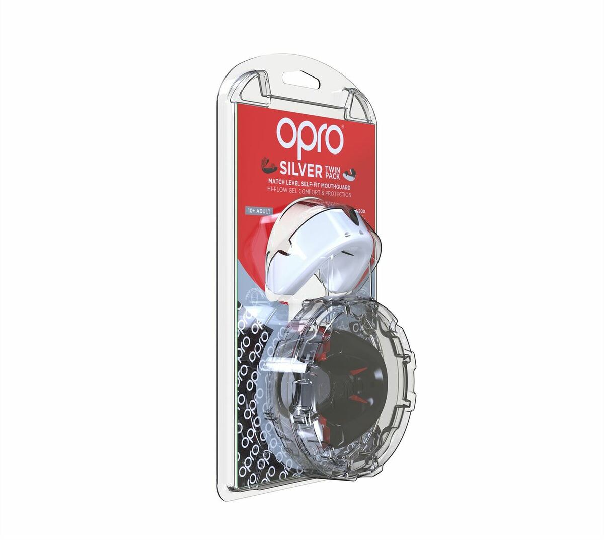 Black-White Opro Silver Twin Pack Gen 4 Mouth Guard   