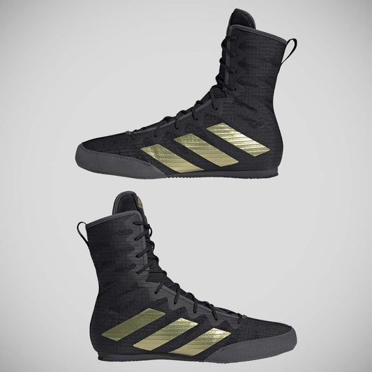 Black/Gold Adidas Box Hog 4 Boxing Boots