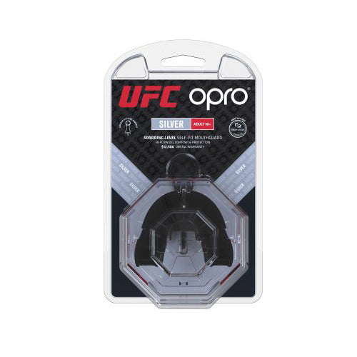 Red-Black Opro UFC Silver Mouth Guard   