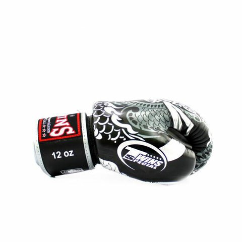 Black-Silver Twins FBGVL3-52 Nagas Boxing Gloves