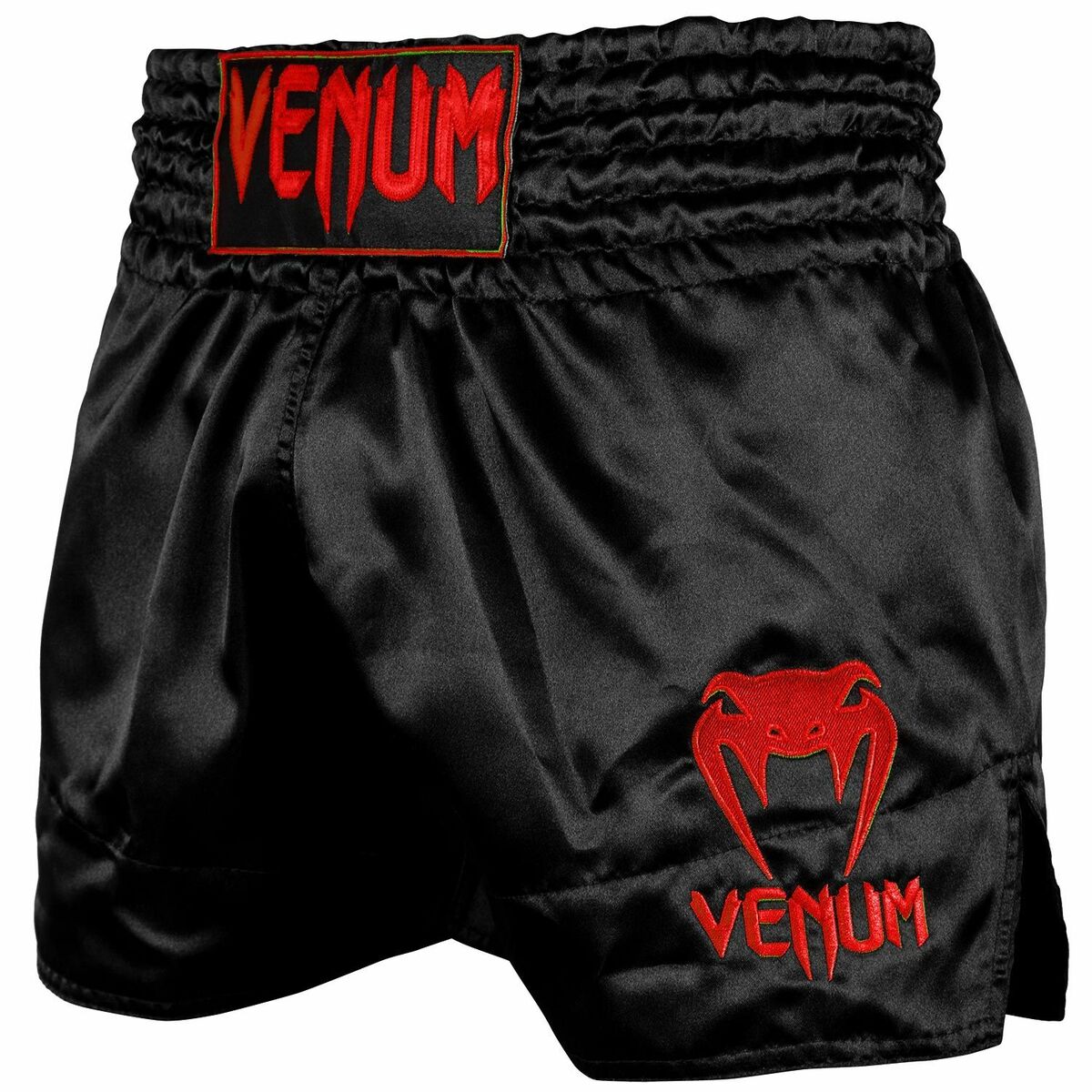 Black/Red Venum Classic Muay Thai Shorts   