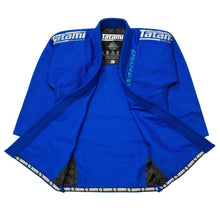 Tatami Fightwear Estilo Black Label Mens BJJ Gi Grey on Blue TATEBL003BG