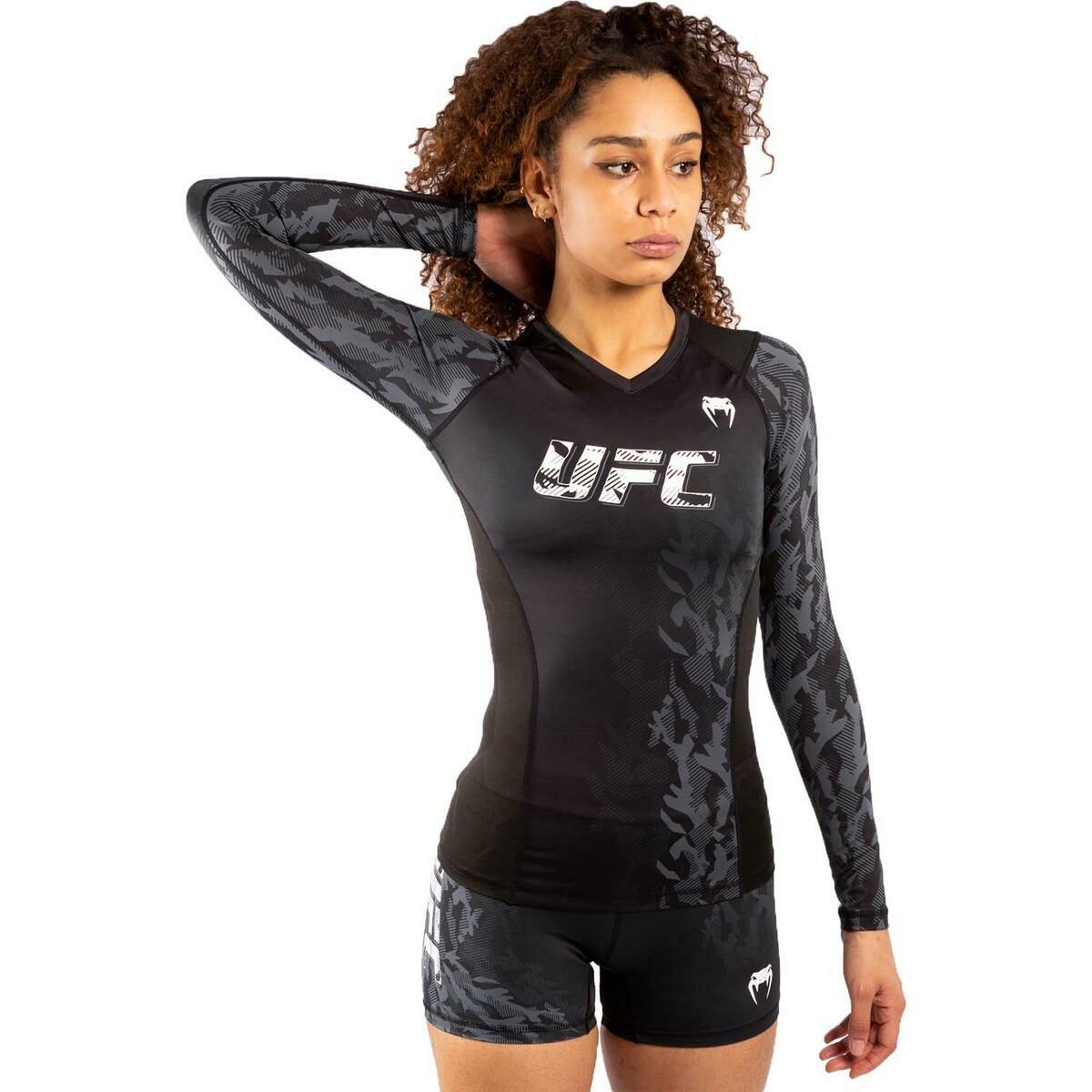 Venum UFC Authentic Fight Week Womens Long Sleeve Rash Guard Black VEN-00026-001