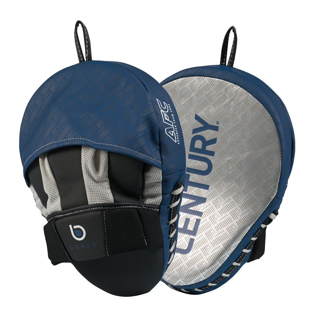 Silver-Navy Century Brave Curved Punch Mitts   