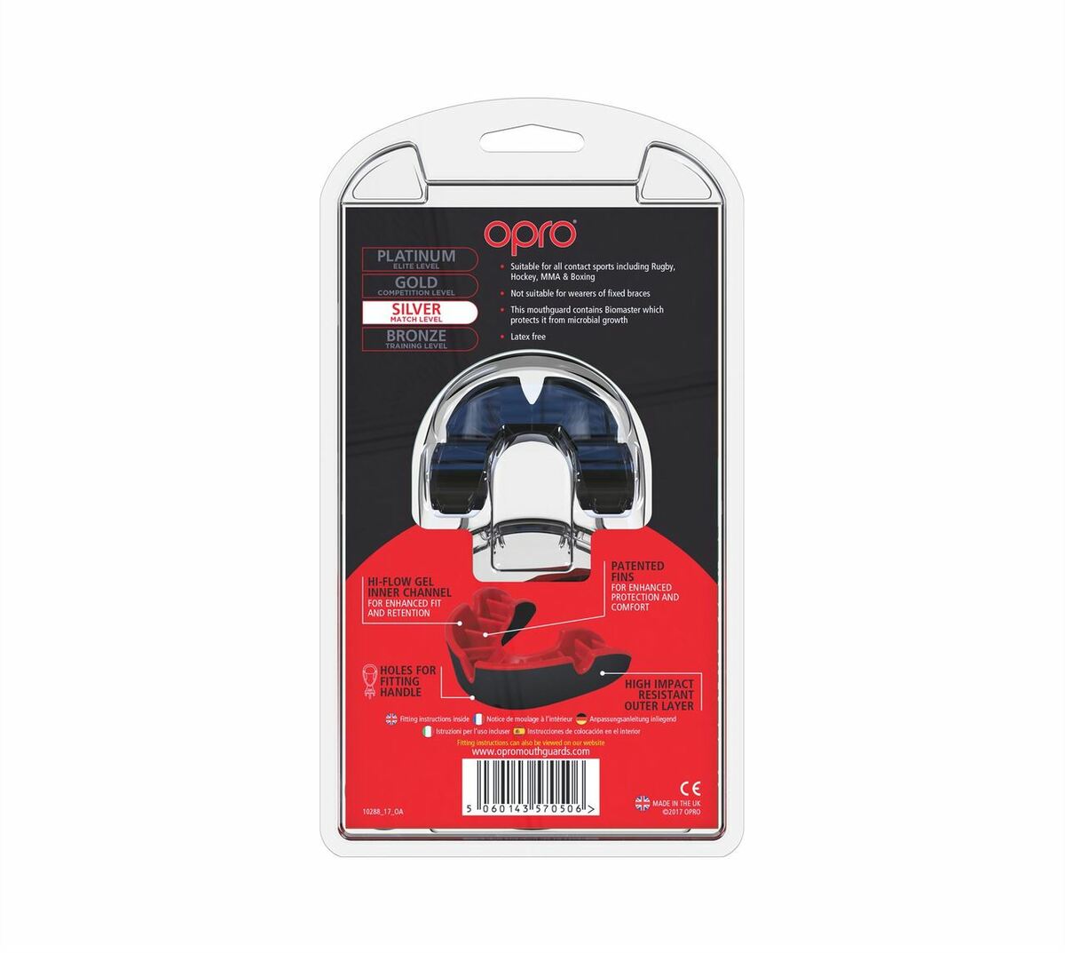 Opro Silver Twin Pack Gen 4 Mouth Guard Black/White