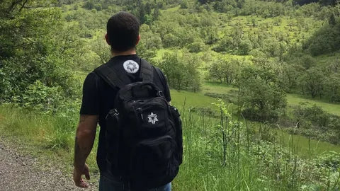 Datsusara backpack being worn outdoors