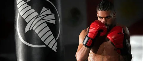 Boxer training with Hayabusa gloves