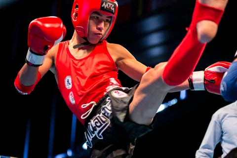 Muay Thai competitor wearing MTG Pro gear