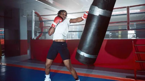 Nike boxer Cindy Ngamba training with a punch bag